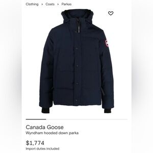 $1774 Canada Goose Wyndham down parka black‎ sz SP style 3808M unisex VIDEO incl